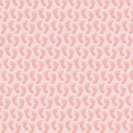 Baby It's a girl met footprints - dubbelzijdig scrapbookpapier - 30.5 x 30.5 cm