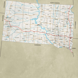 South Dakota Scrapbookpapier – USA Thema met Mount Rushmore & Prairie