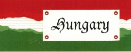Hongarije title tag - karton 5 x 13,5 cm