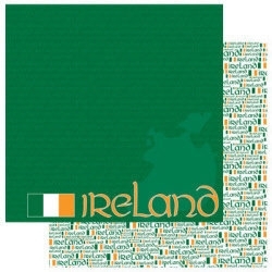 Ierland / Ireland - Paspoort scrapbook papier 30.5 x 30.5 cm