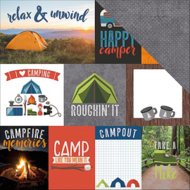 Scrapbook papier Camping Tags  30.5 x 30.5 centimeter