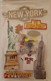 3 dimensionale Hobby Stickers thema New York City verpakking 11 x 18 cm