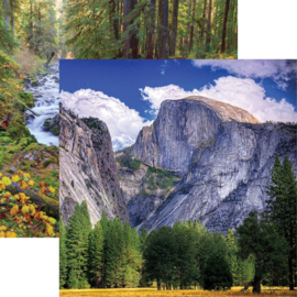 Yosemite / waterval NP - dubbelzijdig scrappapier 30.5 x 30.5 cm