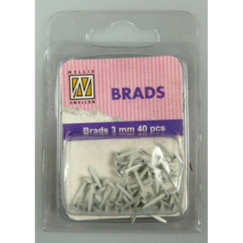 Brads Wit 3 mm – 40 Stuks – Nellie Snellen Splitpennen