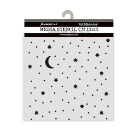 Stamperia Mix Media Stencil – Sterren en Maan 12x12 cm