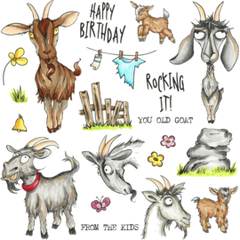 Geinige Geiten stempels / Get your goat - Vrolijke Kaartcreaties 15 x 20 cm