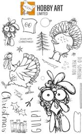 Kerst - DIY Stempelset - Daryl's Quirky Turkey - Kalkoen set 15 x 20 centimeter