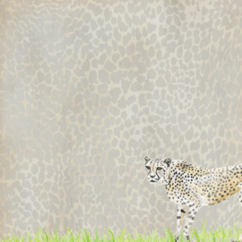 Dubbelzijdig Scrapbookpapier - Cheetah Watercolor Thema - 30.5x30.5 cm - Ideaal voor Fotoalbums & Creatieve Projecten