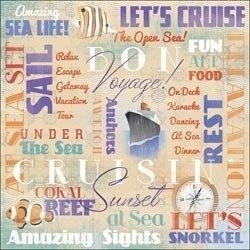 Cruise Collection Bon Voyage Collage scrapbook papier 30.5 x 30.5cm