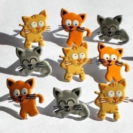 Schattige Kittens Splitpennen - Creatief en Veelzijdig 12 stuks 1.5 cm