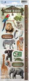 Zoo Thema stickers voor scrapbook en kaarten maken - 18 stuks op verzamelvel