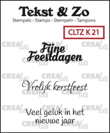 Kerstwensen Clearstamp Set - Crealies Tekst & Zo