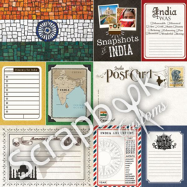 India - Journal -dubbelzijdig scrapbooking papier - 12 x 12 inch