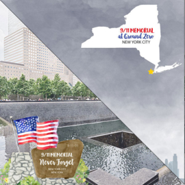 New York City Ground Zero 9/11 dubbelzijdig Memorial papier - 30.5 x 30.5 cm