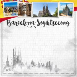 Barcelona City Sights - dubbelzijdig scrapbook papier