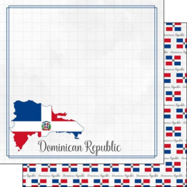 Dominican Republic - Adventure border - dubbelzijdig papier - 30.5 x 30.5 cm