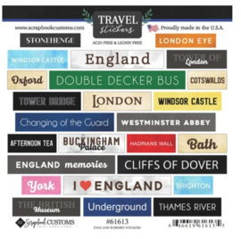 England wordbits tekst stickers Engeland 15x15 cm