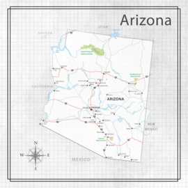 Arizona - Adventure Map - 12x12 scrapbookpapier