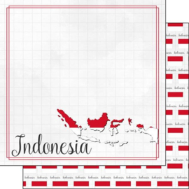 Indonesia - Adventure border - dubbelzijdig scrapbooking papier - 12 x 12 inch