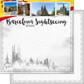 Barcelona City Sights - dubbelzijdig scrapbook papier