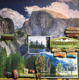 Yosemite / waterval NP - dubbelzijdig scrappapier 30.5 x 30.5 cm