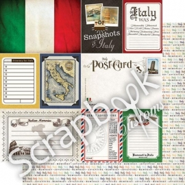 scrapbook papier Journal Snapshots of Italy 30.5x30.5 cm
