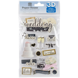 3 dimensionale stickers voor scrapbooking Wedding Reception verpakking 11 x 18 centimeter