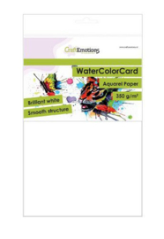 CraftEmotions Water Color Card - A5, 350g, Briljant Wit, 10 Vellen