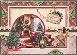 Cottage Christmas diecut card making  kaarten – A4 -  12 kaarten in 3 formaten