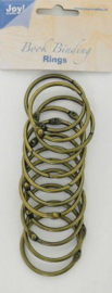 Boekbinders- ringen 12 stuks Messing  - doorsnee 45 mm