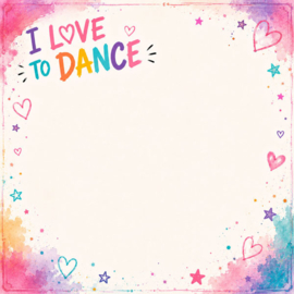 I love to Dance - dubbelzijdig watercolor scrapbook papier 30.5 x 30.5 cm