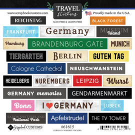 Travel stickers Germany Duitsland 15x15 cm