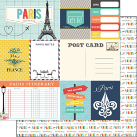 Paris Memories Journal  dubbelzijdig scrapbook tags 30.5 x 30.5 centimeter