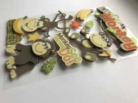 Little Monkey 3D Jungle Stickerset – Voor Babyalbums & Scrapbooks (11x18 cm)