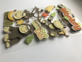 Vrolijke 3D Apen Stickers - Voor Knutselen en Decor
