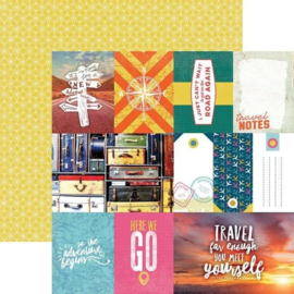 Scrapbookpapier Reisquotes & Journaling – Dubbelzijdig – 30,5 x 30,5 cm