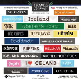 Travel stickers Iceland IJsland 15x15 cm
