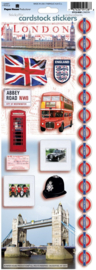 London's Finest: Reisthema Cardstock Stickers voor Scrapbooking & Creatieve Hobby's 33 x 12 cm