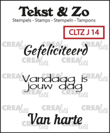 Jarig 14 / Crealies Clearstamp / Tekst&Zo (NL)