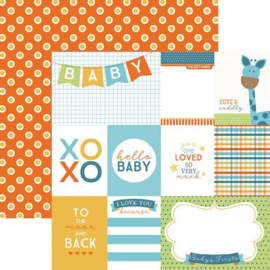 Hello Baby Boy Tags - Scrapbook Papier - 30.5 x 30.5 centimeter