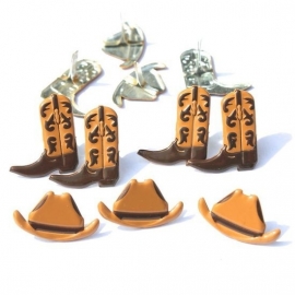 Cowboy Western Avontuur Brads - Voor Creatieve Projecten - 18mm (12 Stuks)