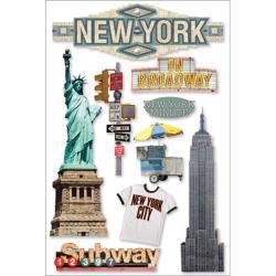 3 dimensionale Hobby Stickers thema New York City verpakking 11 x 18 cm