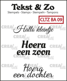 Crealies Welkom Baby Clearstamp - Tekst&Zo Collectie