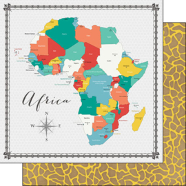 Africa - Memories Map scrapbookpapier - 30.5x30.5 cm