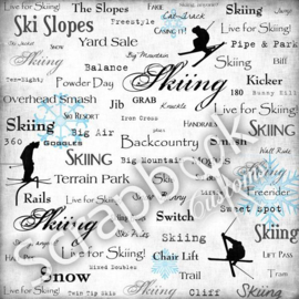 Live for Skiing  scrapbook papier 30.5 x 30.5 centimeter