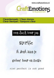 CraftEmotions Clear Stamps - Inspirerende Nederlandse Teksten set 6x7 cm