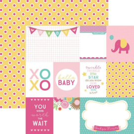 Hello Baby Girl tags - scrapbookpapier 30.5 x 30.5 cm