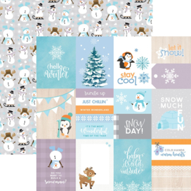 Feestelijk Winterplezier Scrapbookpapier 30.5x30.5cm – Dubbelzijdig met Sneeuwthema