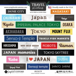 Travel stickers Japan 15x15 cm