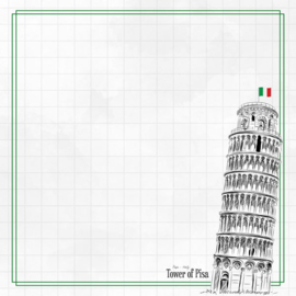 Tower of Pisa Adventure  - dubbelzijdig scrapbook papier